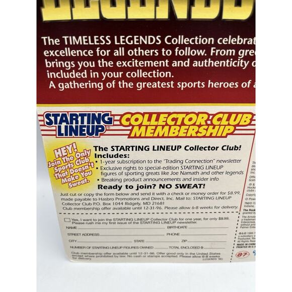 STARTING LINEUP FIGURE TIMELESS LEGENDS WILT CHAMBERLAIN 1996 SEALED - Picture 3 of 7